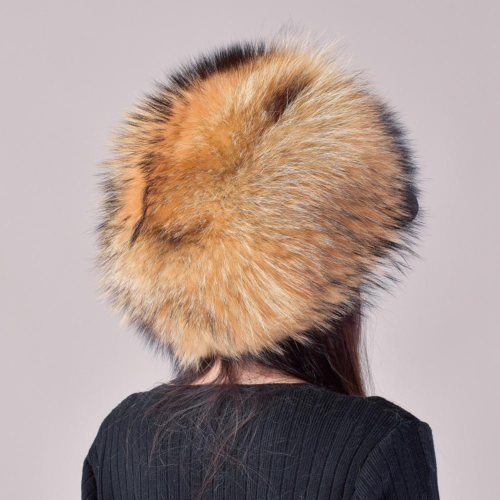 Fox Fur Hat Female Winter Leather Brim Fur Ethnic Style Mongolian Hat Ear Protection Northeast Skiing Korean Version Cycling