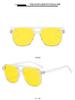 Trendy Retro Double Beam Sunglasses for Women - Large Frame, Ocean Lens, European & American Style