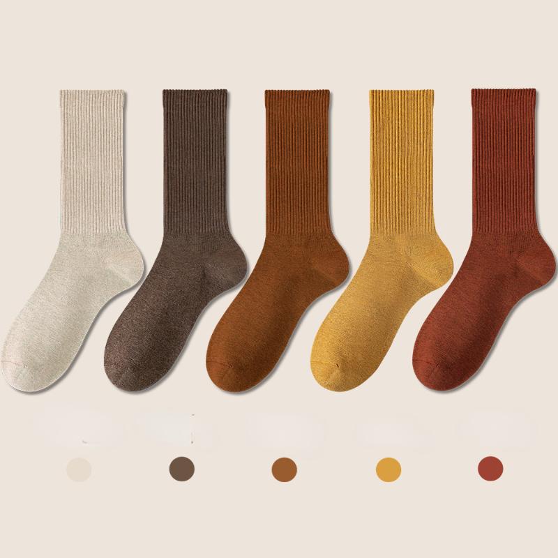 

Носки из чистого хлопка, женские спортивные носки средней длины на осень и зиму.