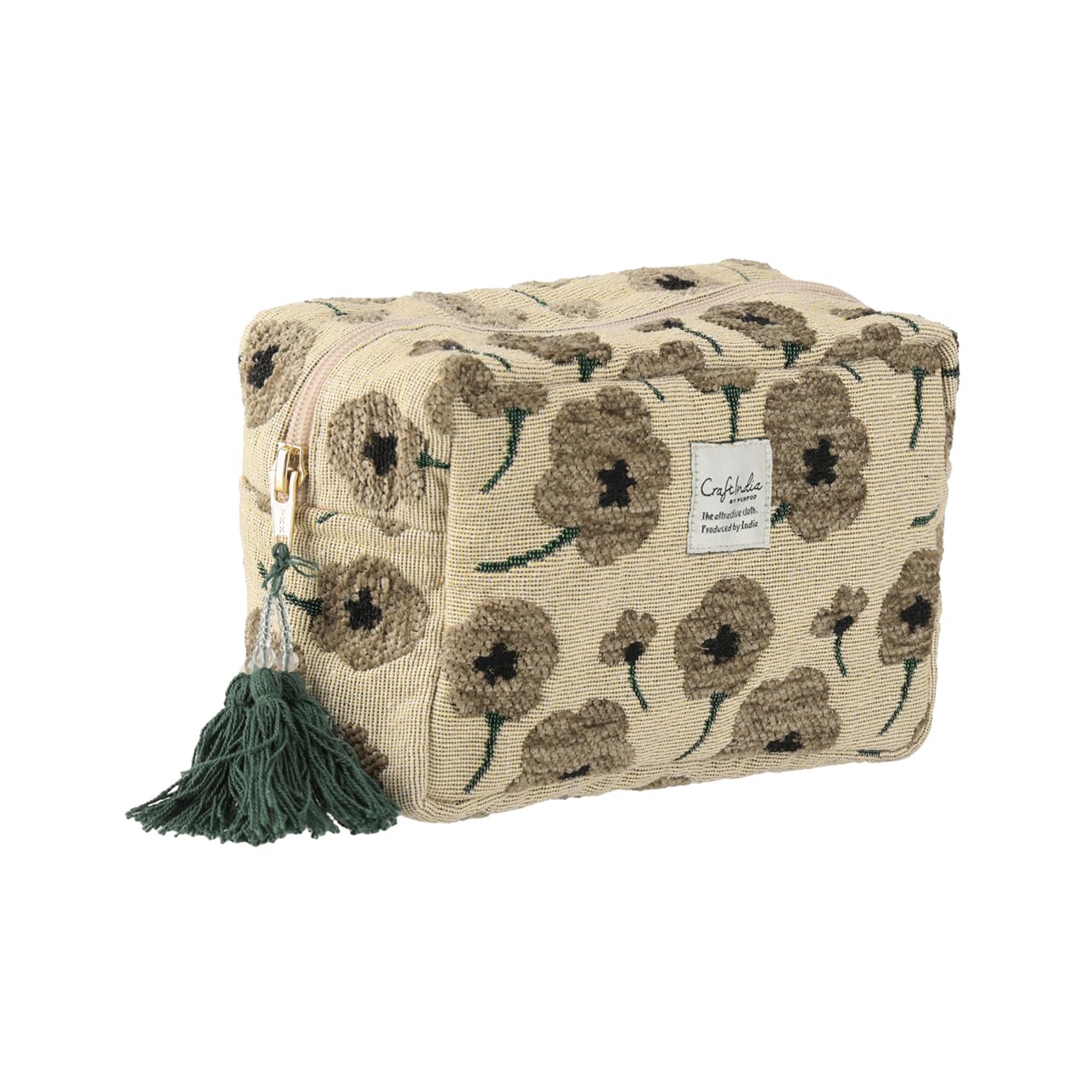 Friends Hill Craft India Сумка-кошелек с расширенным дном, Пралине, Натуральный, BW-153-68