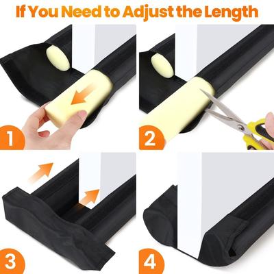 Adjustable Door Draft Stopper Soundproof Dustproof Construction Draft Stopper for Bottom of Door 0.9m Windproof Material