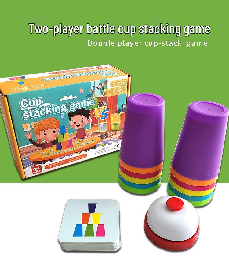 Kids' Educational Speed Stacking Cups - Interactive Tabletop Game for Kindergarten & Parent-Child Play