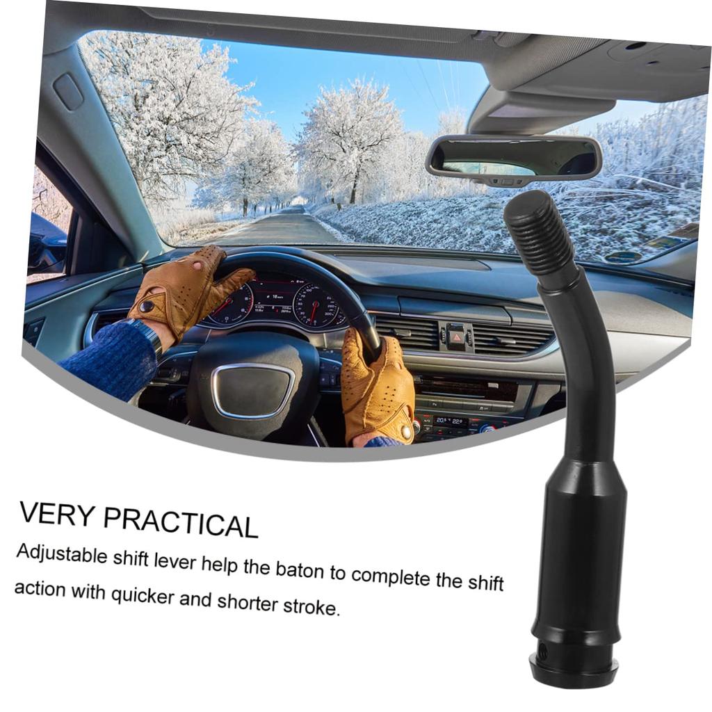 Iplusmile Gear Rod Accessories Universal Shifter Extension Shift Lever Extension Gear Shift Extension Car Shifter Extension Aluminum Alloy Black