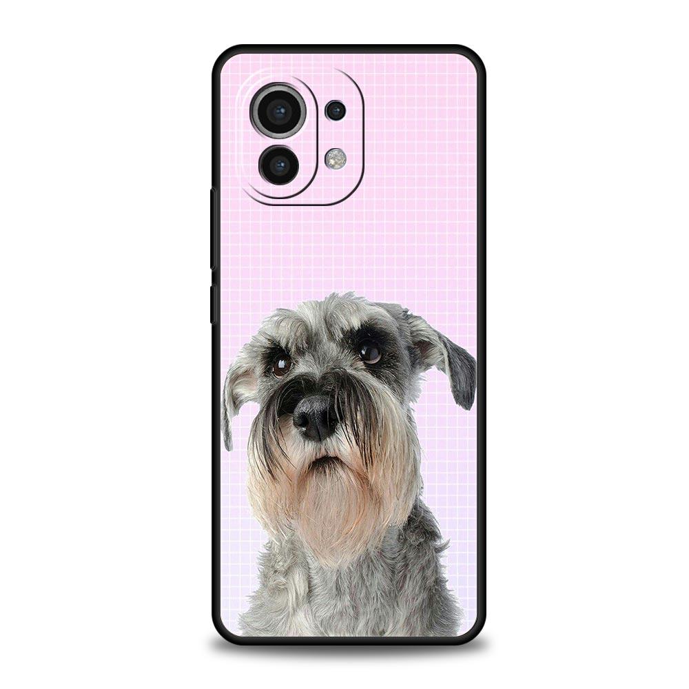 Phone Case For Xiaomi Mi 15 14 14T 13T 12T Pro 12 13 11 Lite 5G 11T X6 X5 Pro Soft TPU Cover Cartoon Schnauzer Dog