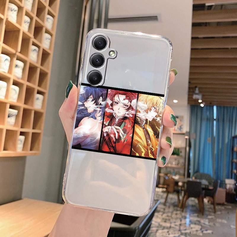 Anime Cartoon vzorované měkké průhledné silikonové pouzdro pro Samsung A55 M35 S24 Xiaomi Redmi Note 13 Poco C65 iPhone fotoaparát nárazuvzdorný ochranný kryt
