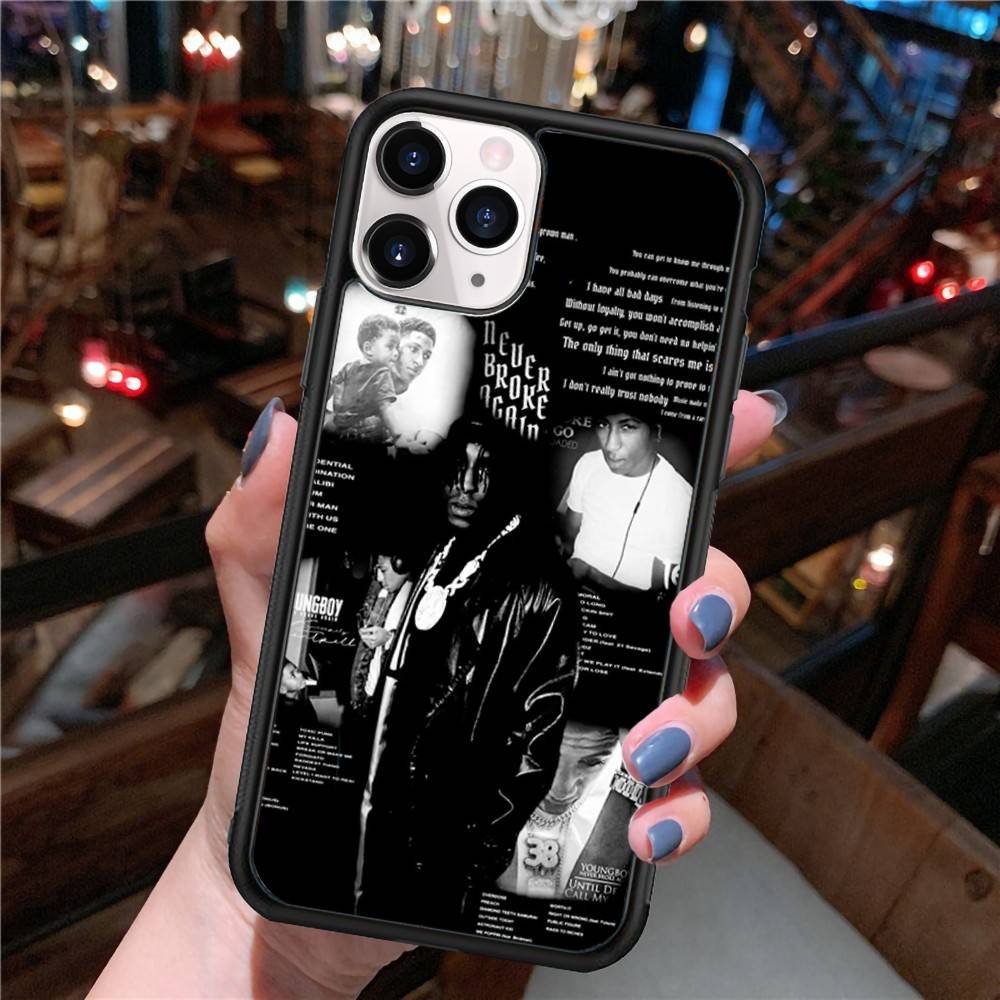 Rapper Youngboy Never Broke Again PC+TPU Phone Case For IPhone 17 16 15 14 13 12 11 Pro Max Plus Kawaii Cartoon Cover