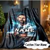 Custom Name Global Soccer Stars Blanket Ideal Bedding Blanket Perfect for Travel, Camping, Living Rooms, Offices, Sofas, Fan Christmas Gift