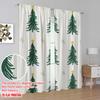 2 Stück, 2D-Flachdruckmuster Vorhänge Weihnachtsbaum Sterne Schneeflocken (3) Polyester, einfache Installation (ohne Stange) Geschenke Ldeal für