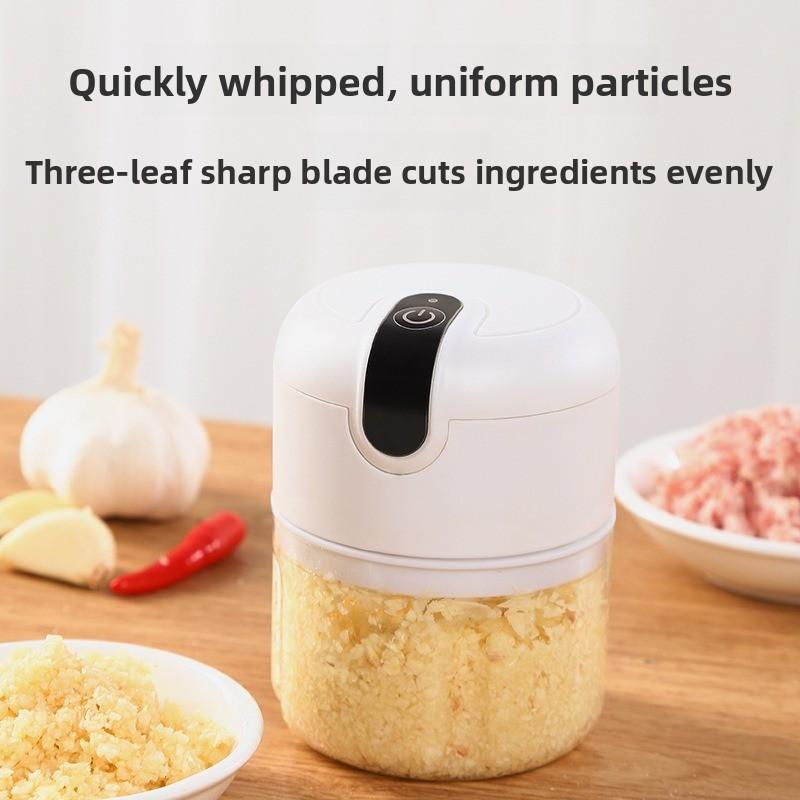 Garlic paste artifact, electric garlic masher, small grinder to beat garlic, household baby food supplement cooking meat grinder to peel garlic