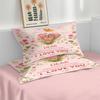 3pc Pink Carnation Floral Print Coreless Duvet Set Multiple SizesSoft Bedroom Living Room Holiday Decoration Machine Washable