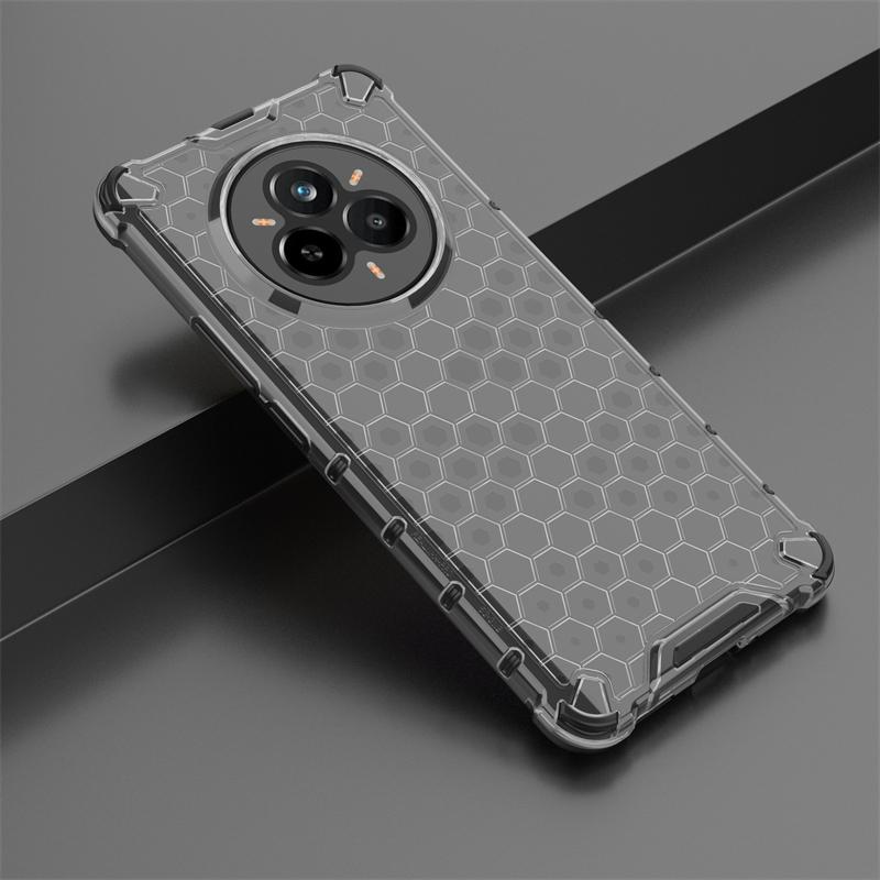 Shockproof Transparent Case For Realme 14 Pro Honeycomb Armor PC Phone Case For Realme 14 Pro Case Cover For Realme 14 Pro Plus