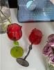 French Romantic Elegant Ins Micro Roll Rose Tall Glass Home Single-layer Red Wine Glass Modern Simple Champagne Cocktail Glasses