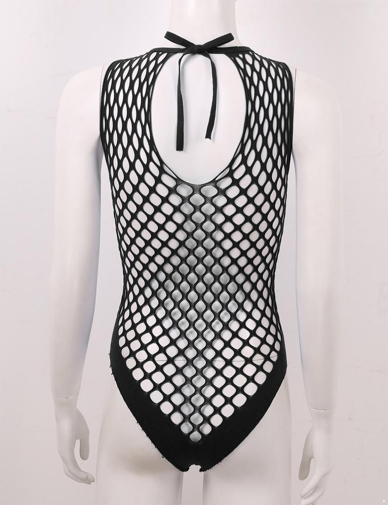 SHEKINI Costume Intero Donna Con Imbottitura Rimovibile E Dettaglio Mesh Trasparente - Monokini Scollato, Sportivo, Per Spiaggia E Piscina