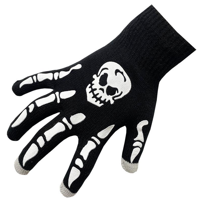 Luminous Skull Skull Claw Gloves, Halloween Glow Gloves Skull Gloves