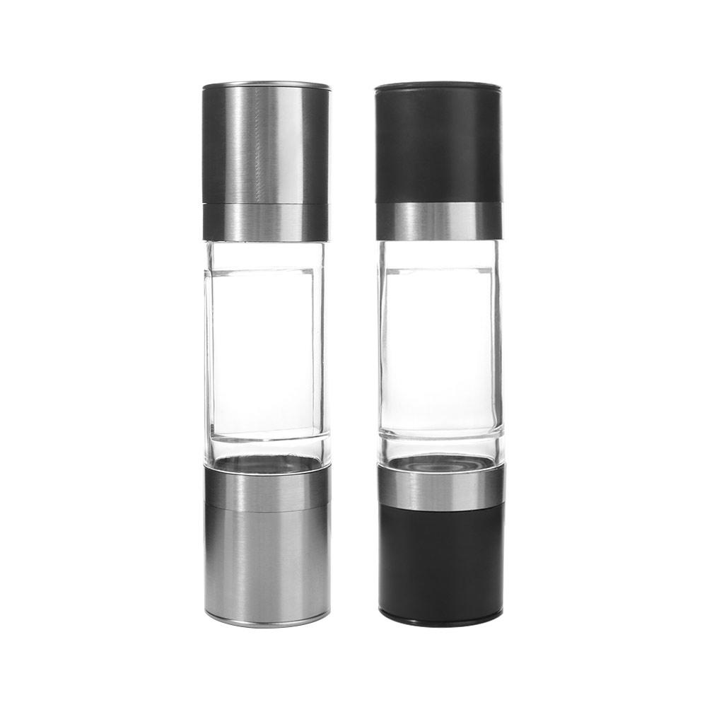 Refillable Sea Salt Spice Mill Double-head Pepper Mills Portable Manual Pepper Grinder  Coffee