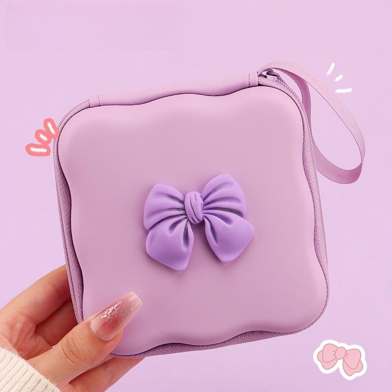 

1pc Mobile Data Cable Storage Bag Travel Charger Digital Headphone Bag Multifunctional Organizing Bag 11.5x11.5x4.5cm фиолетовый