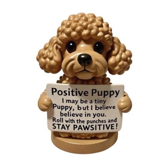 Emotional Support Puppy Statue Positive Dog Ornament Puppy Figurine