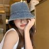 Japanese washed denim fisherman hat children spring and summer 2025 versatile face small sunshade sunscreen basin hat