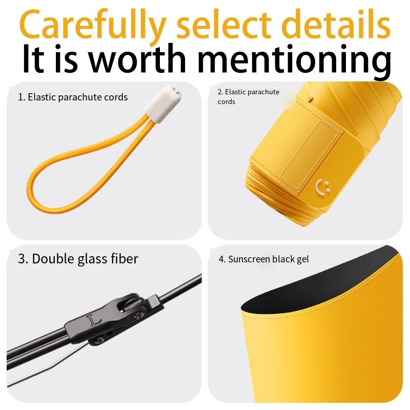 Umbrella Woman Five Fold Mini Pocket Umbrella Sun Umbrella With For Sun Protection Uv Umbrella Sunny Weather Compact Convenient