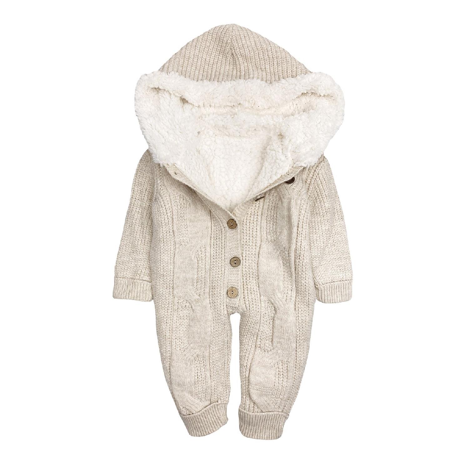 

Волосы Вязание Трикотаж Welsoft Подкладка Детский уличный комбинезон Кремовый 6-9 AY