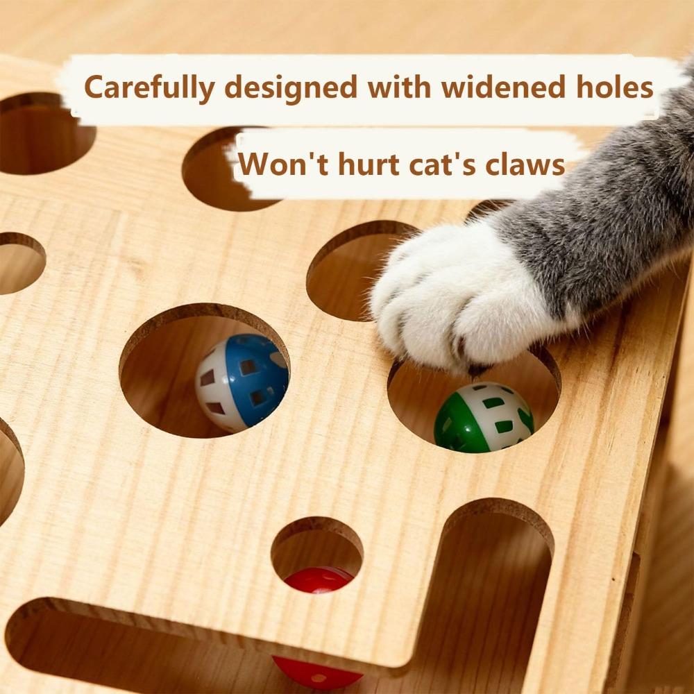 Katzenkratz-Puzzle-Anreicherungsbox, Interaktives Katzenpuzzle-Spielzeug, mit Glöckchenball & Schleifpapier innen, Mental für Krallen Gesundheit, Kratzbox Spielzeug