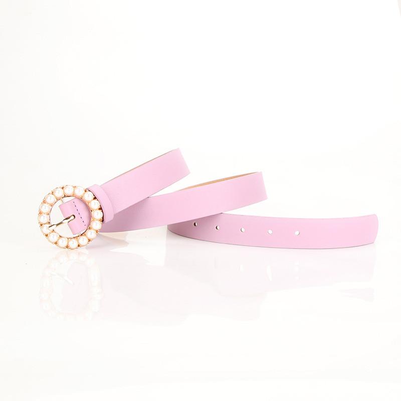 Elegant Ladies Belt With Pearl Buckle For Office And Casual Wear