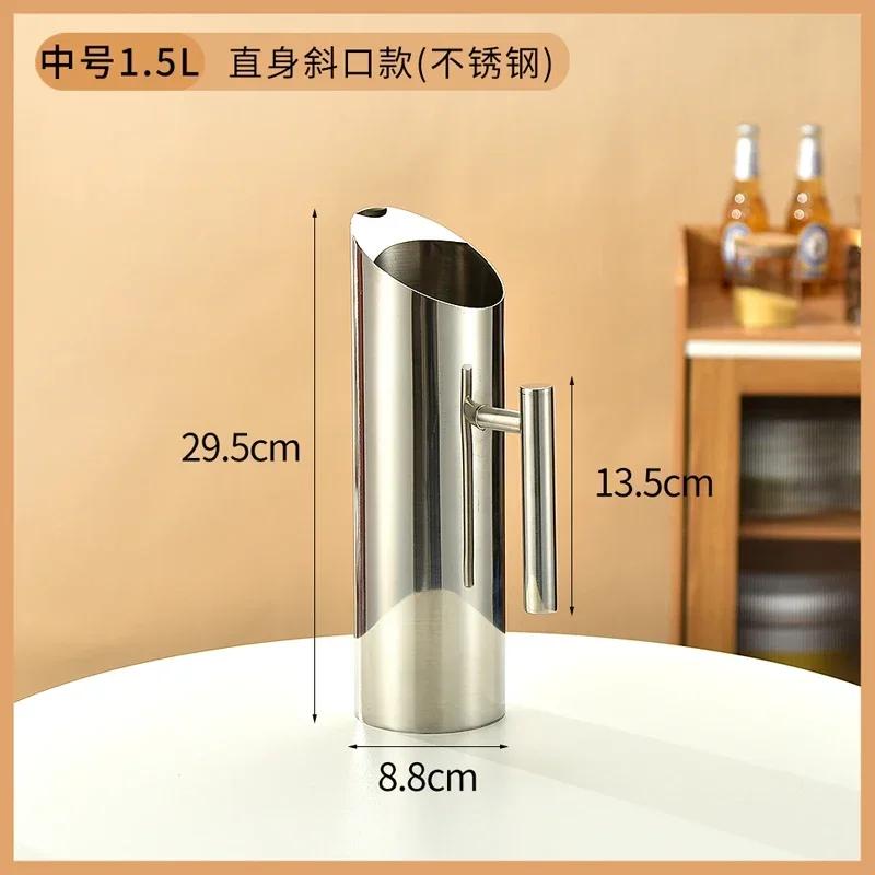 304 Stainless Steel Cold Water Boiled Cup Golden Ice Freeze Kettle Beer Jar for Bar Fruit Juice Red Wine with Divider