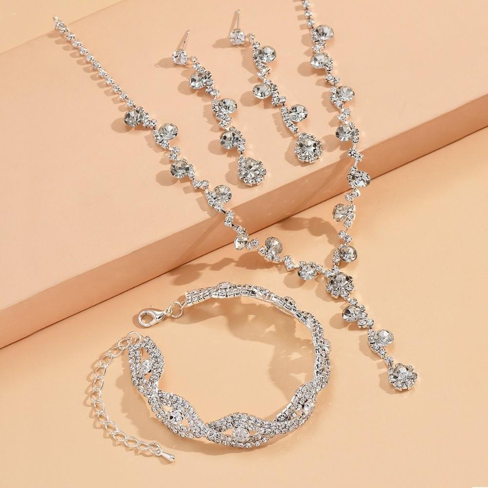 2/3pcs Matching Jewelry Rhinestone Jewelry Set Crystal Bridal Jewelry Set  Party