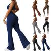 Women's Jumpsuit Color Sexy Backless Tight Fitting Elastic Sports Sleeveless Jumpsuit