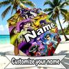 Custom Name Personalized Saint Seiya Print Umbrella, Auto Open Close, 8‑Rib Sturdy Frame, Commute Camping Hiking Use, Birthday Gift