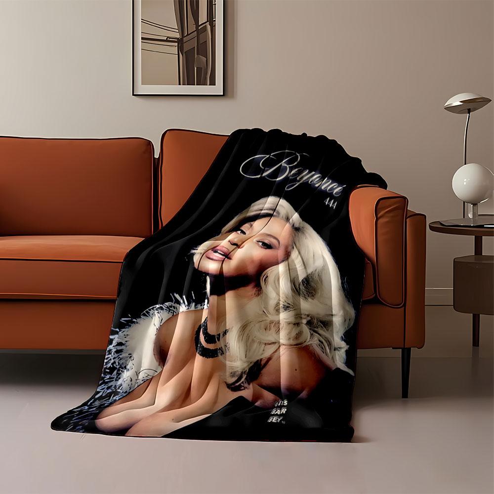 Beyoncé Portrait Decke für alle Jahreszeiten Decke Mittagspause Überwurf Geschenk
