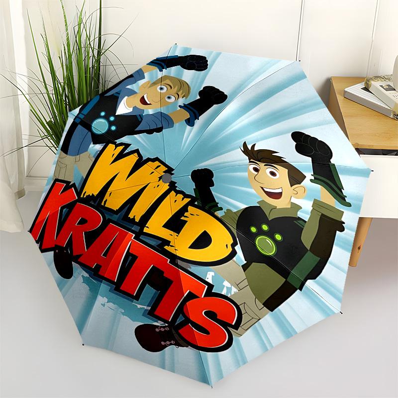 

Wild Kratts, cartoon charactersThemed Automatic Opening and Closing umbrella 8 Ribs, Suitable for Leisure and Going Out, Outdoor Accessory