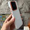 Hülle Für Xiaomi 15 14 Pro Wasserwellenmuster Leder Magnetisch Rot Metall Kameraobjektiv-Ringabdeckung Für Xiaomi MI 15Pro 15 5G Hülle