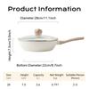 DONNOR Nonstick Ceramic Frying Pan Skillet 3.6L Frying Pan Skillet  with Lid Ceramic Skillets PFAS-Free Heat Resistant Handle