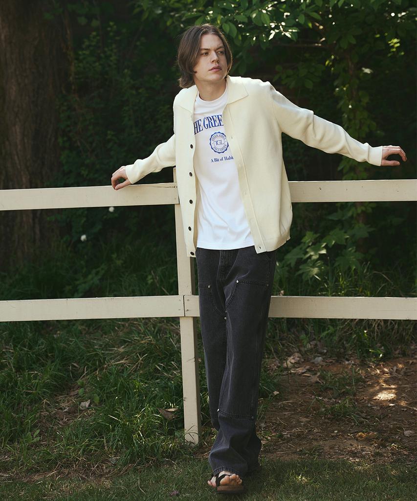 The Green Lab Collared Knit Cardigan [Ivory]