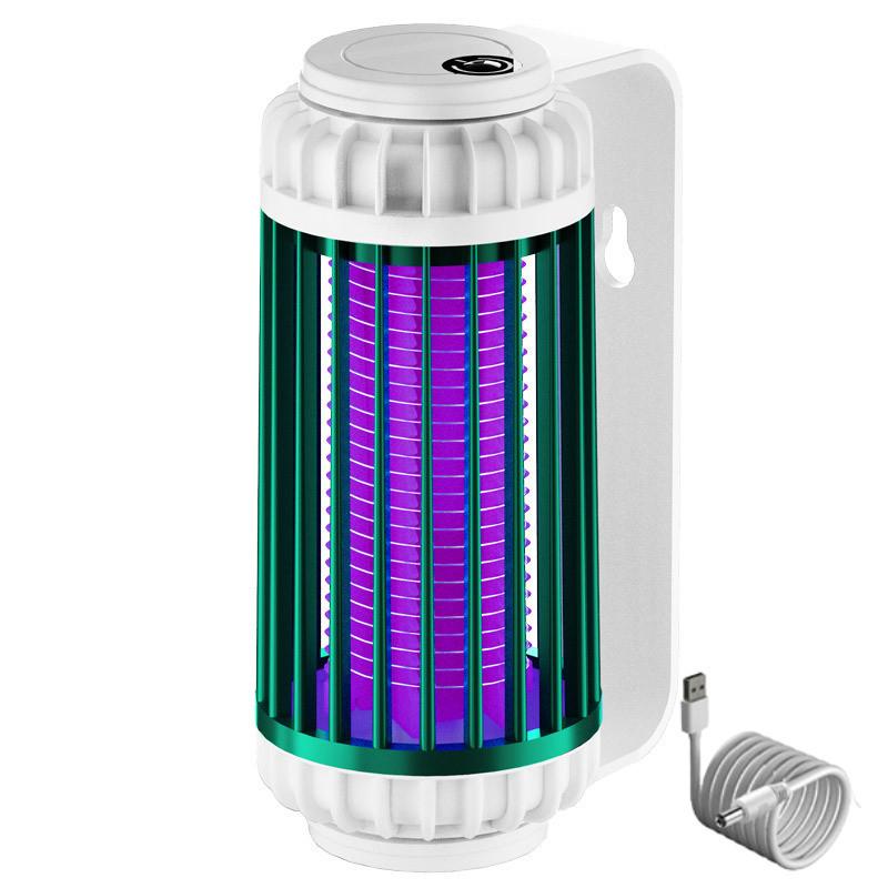 Elegant White Mosquito Killer Lamp Usb Rechargeable Portable Home Dorm Use