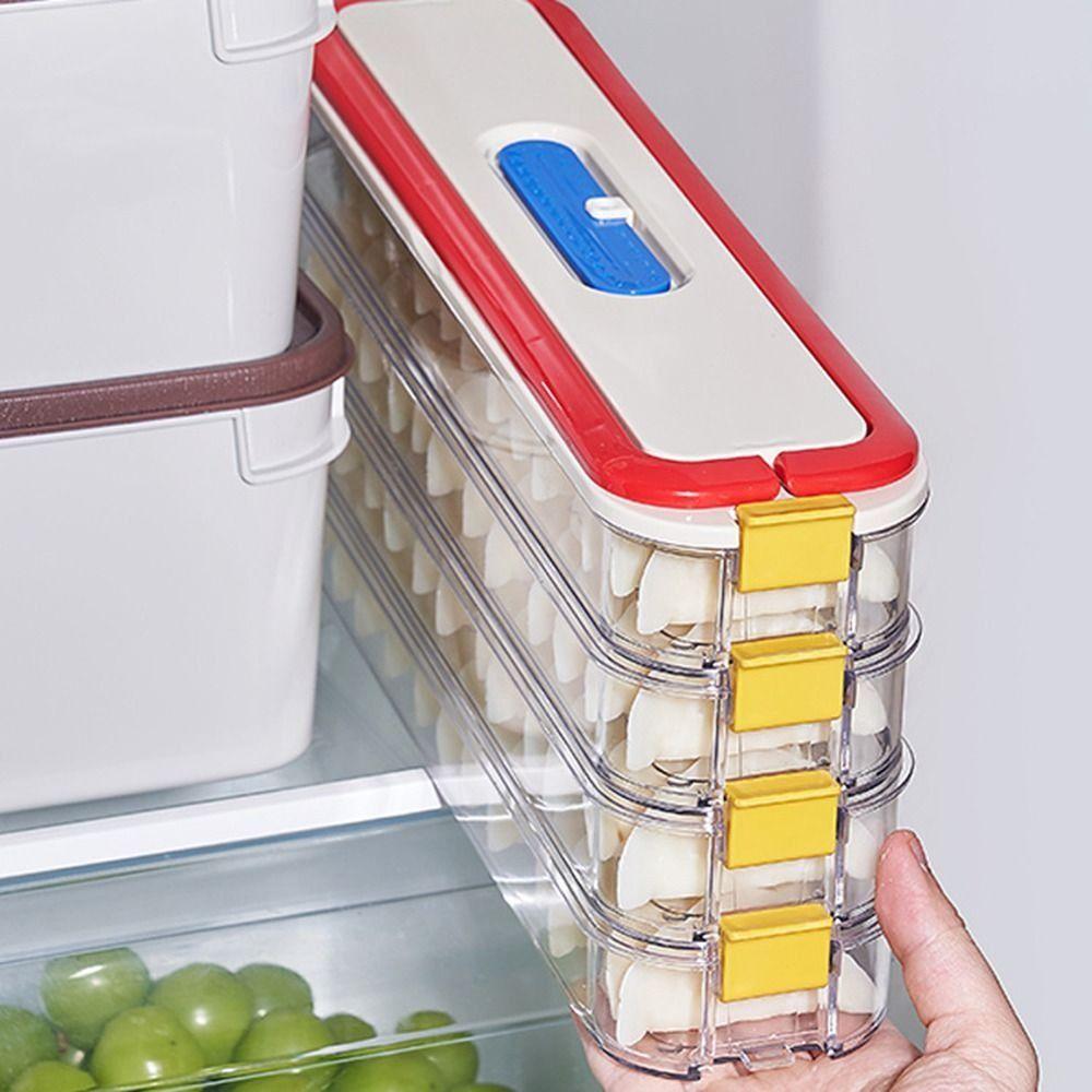 3 Layer Frozen Dumpling Storage Box Leak-Proof With Handle Wonton Storage Case Transparent Food Grade Clear Food Container