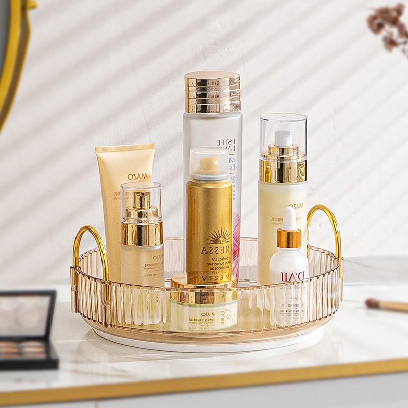 

Bathroom Counter Rotating Organizer Shelf Perfume Makeup Storage Rack 360 Spinning Cosmetics Storage Vanity Holder Shelves