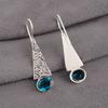 Natürlicher Blauer Apatit Edelstein 925 Sterlingsilber Schmuck Handgefertigte Ohrringe 1,9" EE-165-5