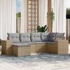 VidaXL Garden Lounge Set with Cushions 6 Pcs, Patio Sofas, Patio Furniture Set, Outdoor Furniture, Beige 3222858