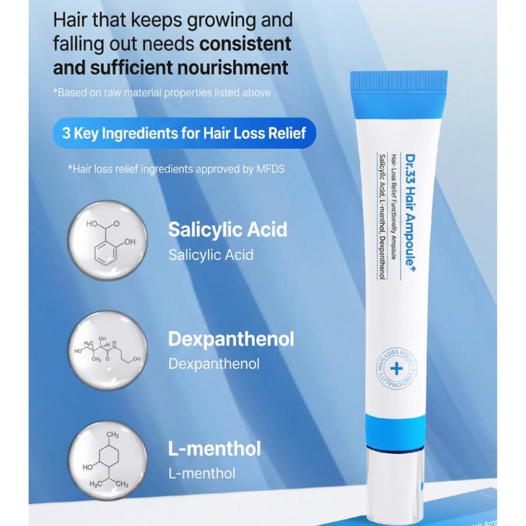 SEAPURI Dr.33 Hair Ampoule Scalp Essence Hair Loss Care 20ml