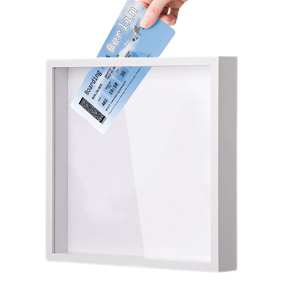 

Adventure Archive Box Travel Memories Box Wood Frame Travel Tickets Box Travel Collection Box Top Loading Shadow Keepsake Travel білий