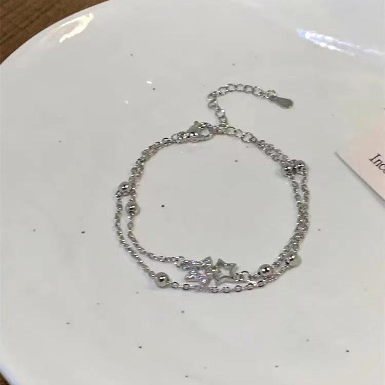 Stylish Star Dual Charm Bracelet For Women Minimalist Copper Plated Elegant Jewelry