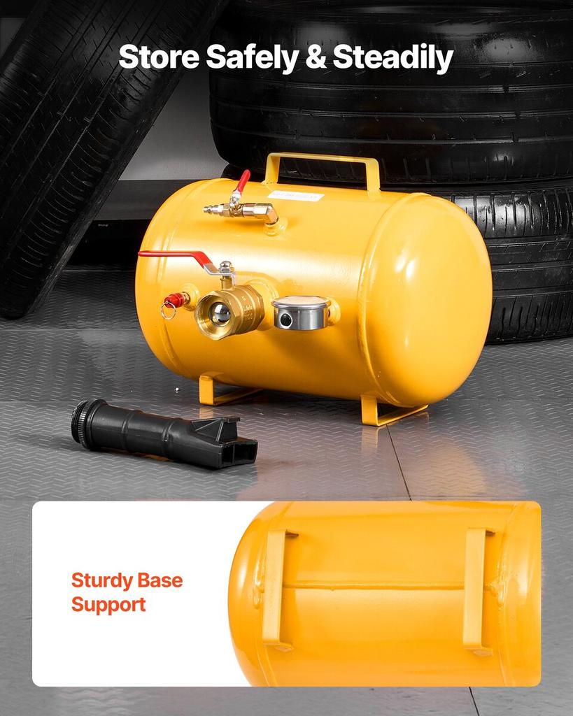 Air Tire Bead Seater, 5 Gal / 18.9 L, Heavy Duty Tire Bead Blaster Tool, 87-116 PSI Operating Pressure, Air Trigger Seating Inflator for Pickup,