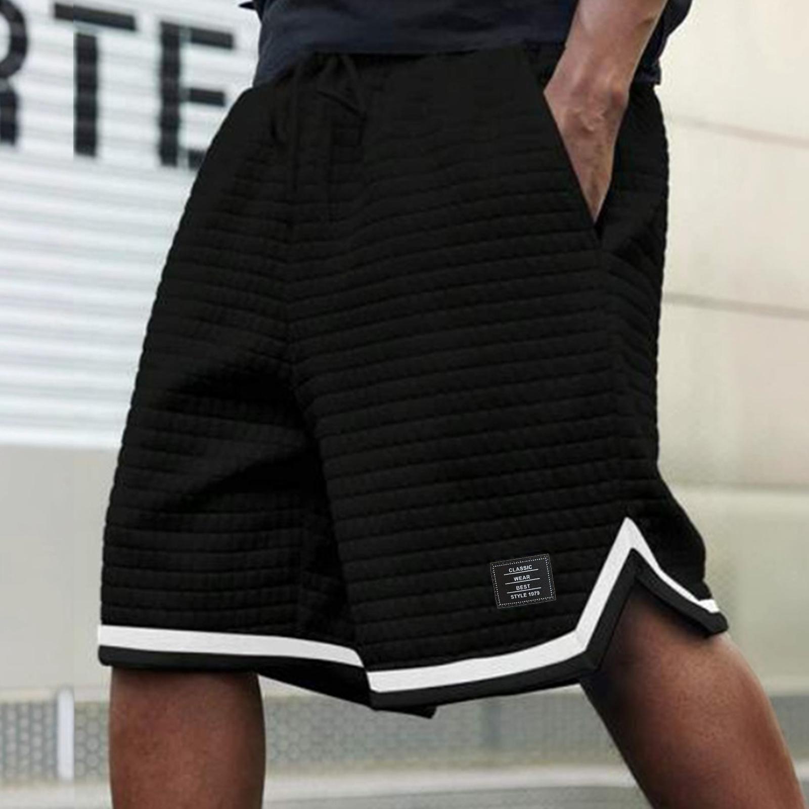

Men s Srawstring Elastic Waist Checkered Shorts Men s Casual And Comfortable Shorts L чёрный