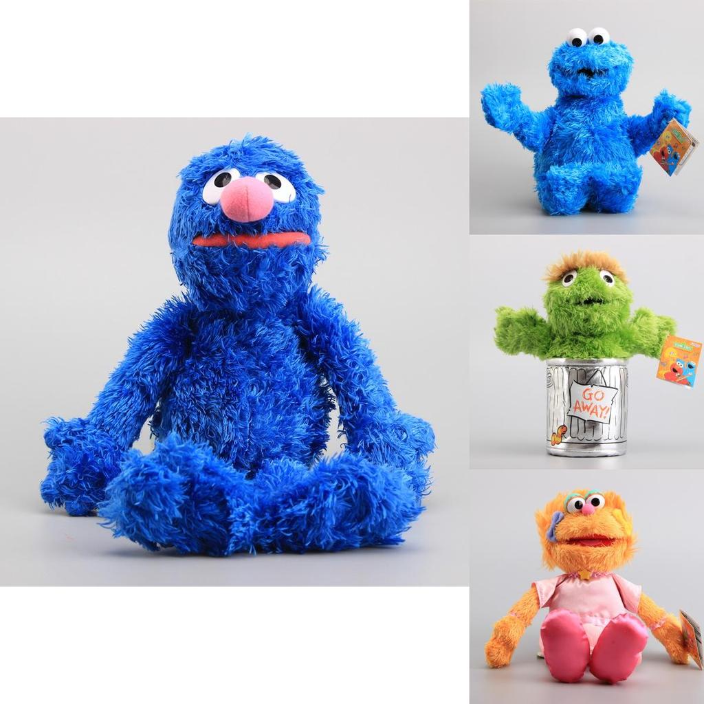 Sesame Street Plush Elmo Zoe Ernie Oscar Cookie Grover Bird Nwt Toys Educational And Engaging Set