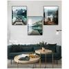 Scandinavian Nature Landscape Wall Art Poster Mountain Lake Boat Print Nordic Painting Decorative Picture Modern Home Decorati
