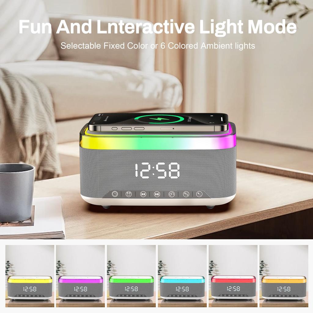 Smart Bluetooth Speaker Creative Desktop Night Light Audio Wireless Charger Bedhead Atmosphere Light