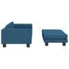 Vidaxl Sofa Dziecięca Z Podnóżkiem, Niebieska, 100X50X30 Cm, Aksamit