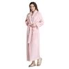 Women Solid Thicken Velvet Robe Bathrobe Gown Pajamas Sleepwear Pocket Waistband